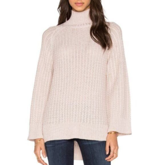 Revolve Pink Stitch Celine Turtleneck Sweater Size Large - Picture 1 of 10